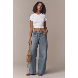 Levis Premium Womens XL Straight Denim Jeans Blue Mid Rise Baggy Loose Wide New